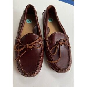 Mens Cole Haan Gunnison Waxy Leather Boat Style Drivers Sz 8.5 Brown Slip On New